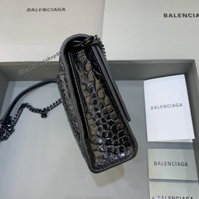 Balenciaga專櫃爆款鱷魚紋鏈條包女士肩背包 巴黎世家沙漏鏈條斜挎包 fyj1894